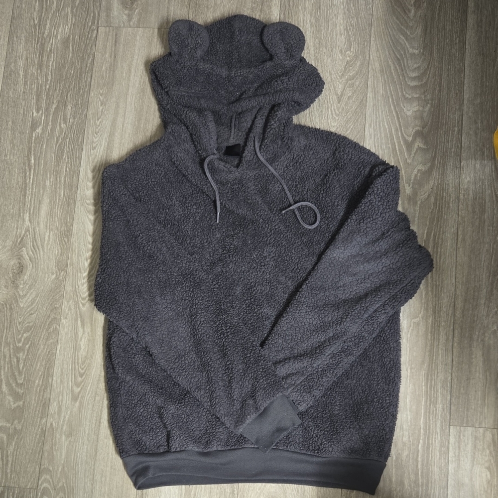 Cozy Black Hoodie with Bear Ears